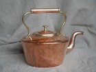 Antique Copper Brass Kettle  Oval Shaped  Plant Watering Can  Fireside Decor