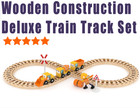 Wooden Construction Trucks Railway Track Set Montessori Educational Stem Toy