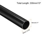 2pcs Carbon Fiber Tubes 18x20x330mm Glossy Surface 3k Roll Carbon Round Tube