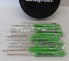 12 Green Snap On Tools Flat Tip Pocket Screwdrivers With Clip   Magnetic Top New