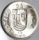 1936 Ngc Ms 65 India 1 2 Rupia Goa Portugal Colony Gem Silver Coin  25042503c 