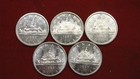 1965 80  Canadian Silver Dollar 5 Coin Lot Silver