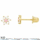 14k Yellow Gold Cz Tourmaline Flower Screwback Stud Earrings