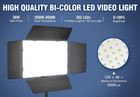 Video Light Kit 30w Led  2-pack With Stands Barn Doors Cri 98  Studio