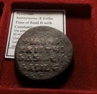 Byzantine Anonymous    Follis  Time Of Basil Ii With Constantine Viii  976-1028 