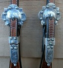 Berry Edge Scalloped Silver Conchos Cowperson Slide Ear Horse Show Headstall