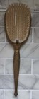 Vintage Antique Vanity Hair Brush Gold Silver Floral Print Metal