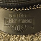 Harley-davidson Black Leather Chain Biker Cap Hat Motorcycle Style