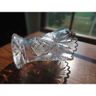 Vintage Cut Crystal Vase Pinwheel And Starburst Pattern Scalloped Sawtool Rim