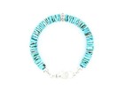 Men s Large Organic Disk Bead Bracelet  Kingman Arizona Disk Chip Turquoise Bead