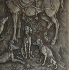 Vintage Shw Cast Iron St Eustace Wall Plaque Relief Hunting Scene 9 5 X 12 5