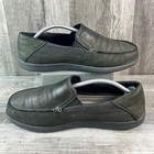 Crocs Walu Slip-on Leather Loafers Mens 11 Charcoal Grey Moc Toe 202221