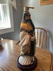 Vintage Hand Painted  Japanese  musha-ningy     Or Warrior Figure17  On Wood Base