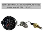 Mechanical Water Temperature Gauge 52mm With Sensor For Automotive Black Pc