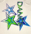 Motionwear Dance Top Flared Tank Stars Lightweight White Blue Green New Women M