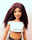 Barbie Doll Wig Size 4 Silky Viscose Ooak Custom Warm Brown  186