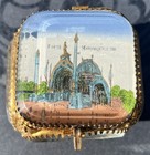 Antique French Beveled Glass Jewelry Casket Trinket Box Paris - Please Read