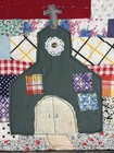 Vtg Quilt Upcycle Church Picture Primitive Rustic Handmade Christian Framed 12   