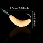 Rubber Maggots Grub Lures Set With Hooks For Bass Trout Crappie Bluegill