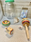 Traditional Mexican Toys Set Trompo Toma Todo Balero Tablitas Yo-yo Mini Loteria