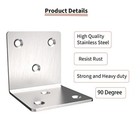 Stainless Steel L Bracket Silver 90 Degree Small Corner Bracket 2 Right Angle B