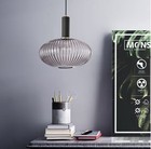 Pendant Light Black Lamp Holder And Gray Glass Light Shade Modern Pendant