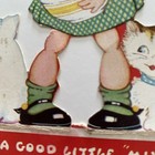 Vintage Valentines Day Card Girl Baking W Cat Old