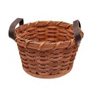 Amish Handmade Key And Mail Basket With Solid Oak Bottom And Leather Handles