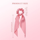 10 Pack Satin Ribbon Hair Scrunchies Long Bow Hair Ties For Women Girls