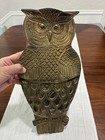 Large Vintage Solid Brass Owl Wall Hanging Letter Holder