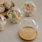 50 Clear 7 Oz Round Plastic Dessert Cups With Dome Lid Disposable Tableware