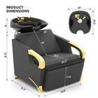 Backwash Ceramic Shampoo Bowl Barber Wash Station Salon Spa Equipment Black