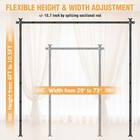 Adjustable Room Divider Curtain Rod No Drilling Tension Rod For Separation Black