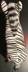 Fao Schwarz Black White Striped Zebra Plush Stuffed Animal 10x8 Inches