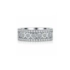 Sterling Silver Crystal Halo Cz Eternity Band Ring Made With Swarovski Elements