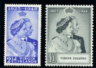 British Virgin Is 1949 Kgvi Silver Wedding Set Complete Mlh  Sg 124-125 