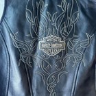 Vintage Women s Black Leather Harley Davidson Vest Small