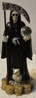 Grim Reaper Santa Muerte Owl Money Coin Ball Scythe Fantasy Figurine Statue  4