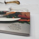 Vintage New With Box Tarnished Pistol Handled Carving Set With Box