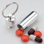 Keychain Medicine Pill Box Case Bottle Travel Metal Pills Holder Container