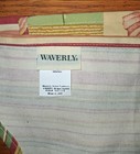 Waverly Floral   Striped Double Scalloped Window Valance Cottage Farmhouse