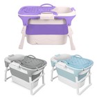 Portable Bathtub For Shower Stall  Large Foldable Soaking Bathing Tub For Adults