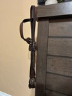 Cowperson Tack Dark Oil Leather Western Headstall Used For Reining