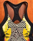 Trina Turk Recreation Geometric Print Active Tank Top With Bra Sz S