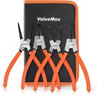 Valuemax 4 Pieces Snap Ring Pliers Heavy Duty Set W storage Pouch Carbon Steel