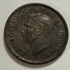 Canada One Cent 1941 Coin Dark Patina Toning Canadian Penny King George Vi Km 32