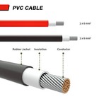 1 Pair Black red Solar Panel Extension Cable Wire Solar Connectors 10 Awg Gauge
