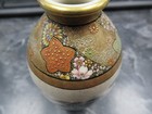 A Fine Meiji Japanese Satsuma Small 4 1 2  Vase Fine Raised Painted Beadwork