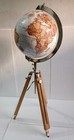 18  Big Modern Map Atlas World Globe With Wooden Tripod Stand Globe Floor Decor