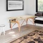 Cream Portable Massage Table With Carrying Case